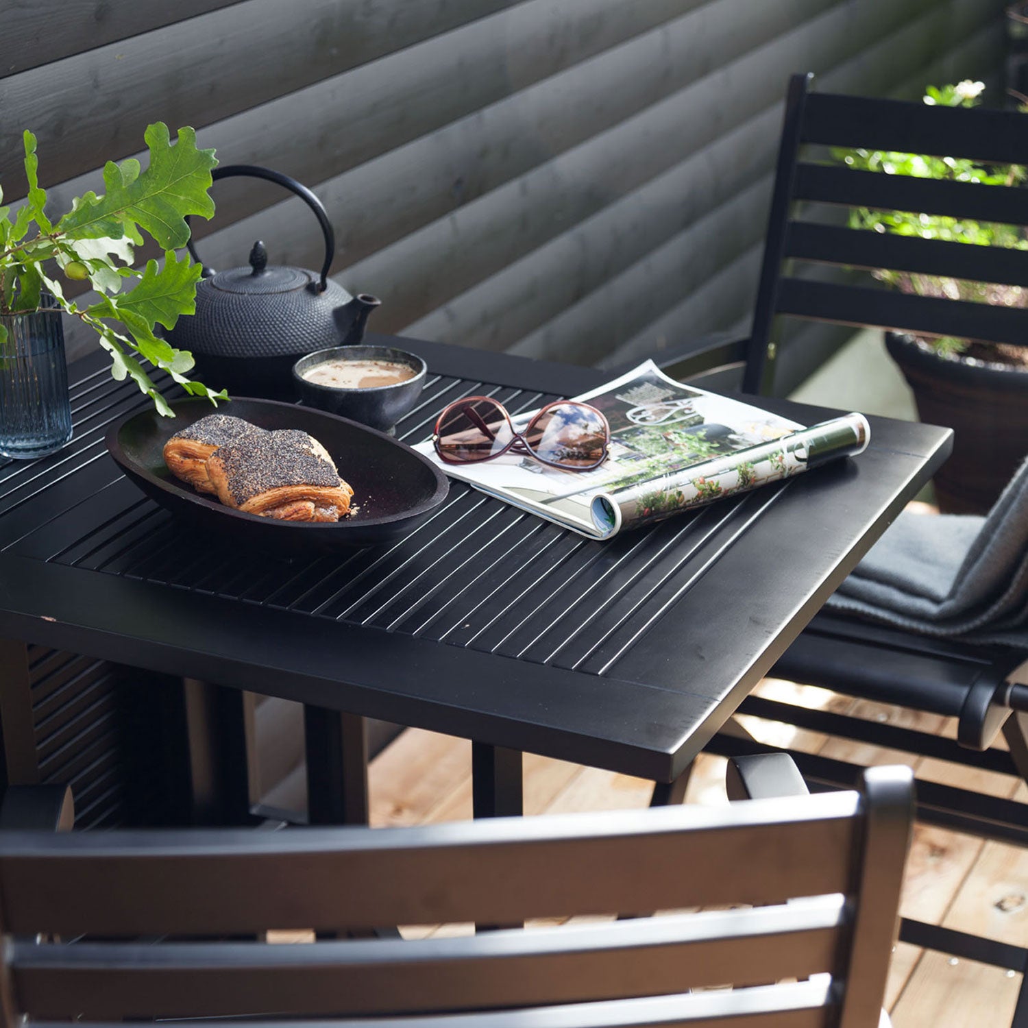 Butterfly balkongbord 65x130 cm svart 