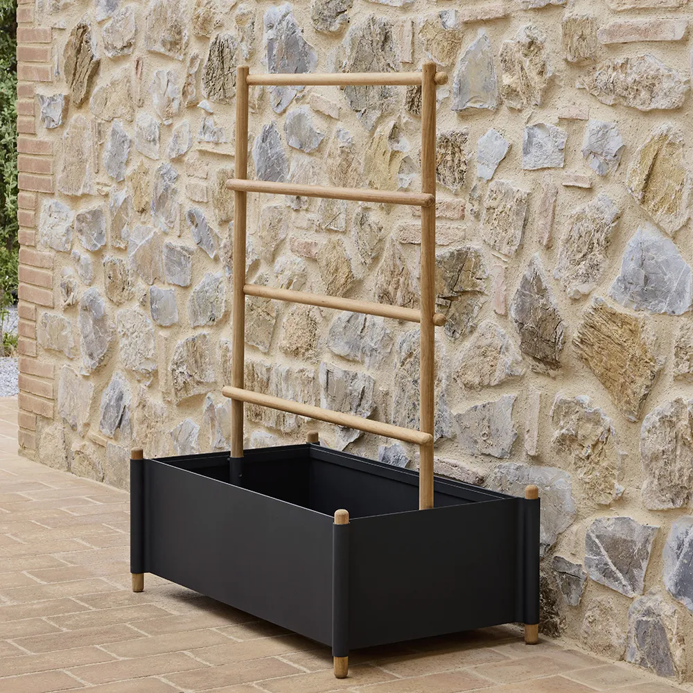 Sticks planter 103x58 cm med ställning Teak/Grey