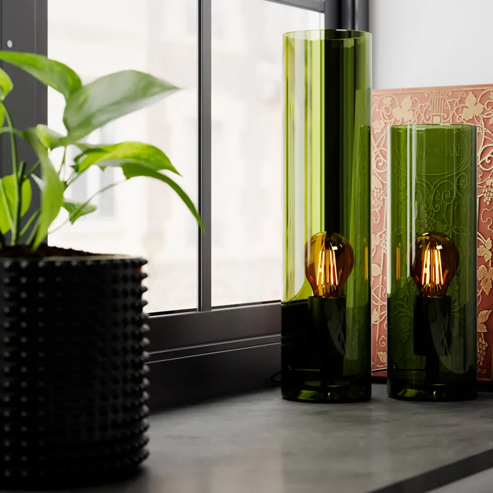 Flake bordslampa 40cm Grön