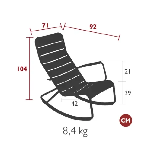 Luxembourg gungstol Anthracite