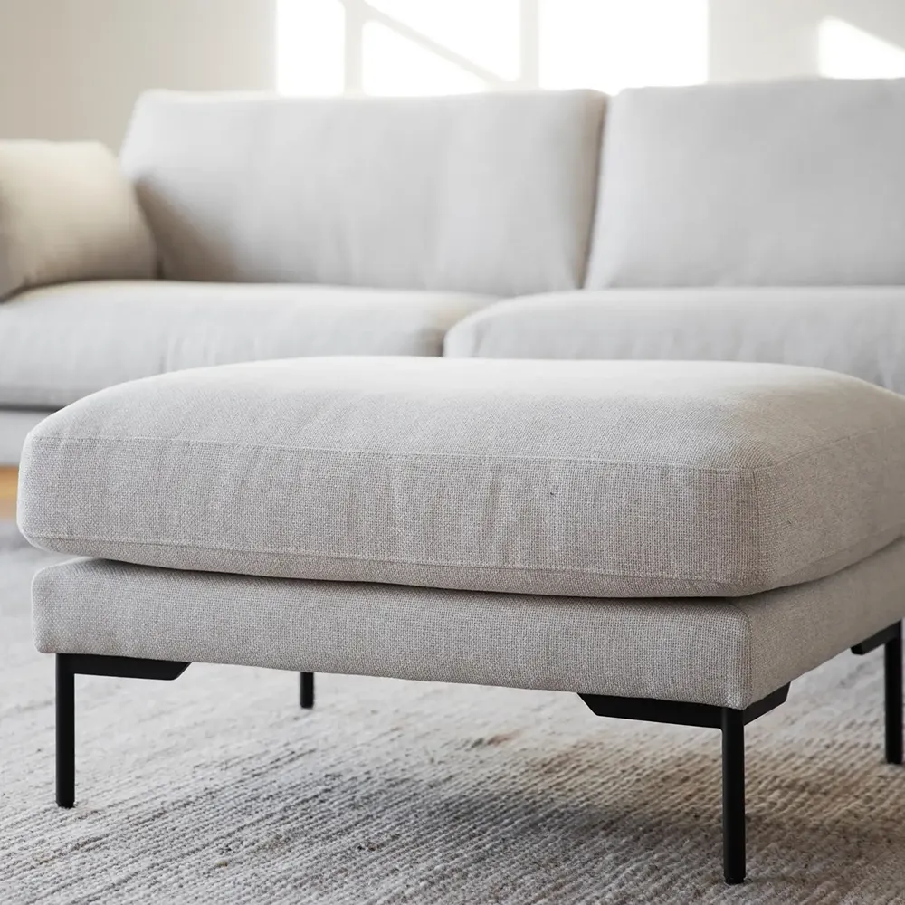 Corwin Fotpall tyg Rita ljusbeige