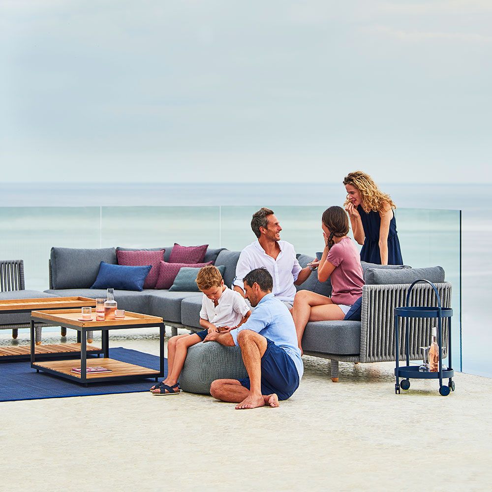 Stripe Prydnadskudde 50X50 Multi Blue 