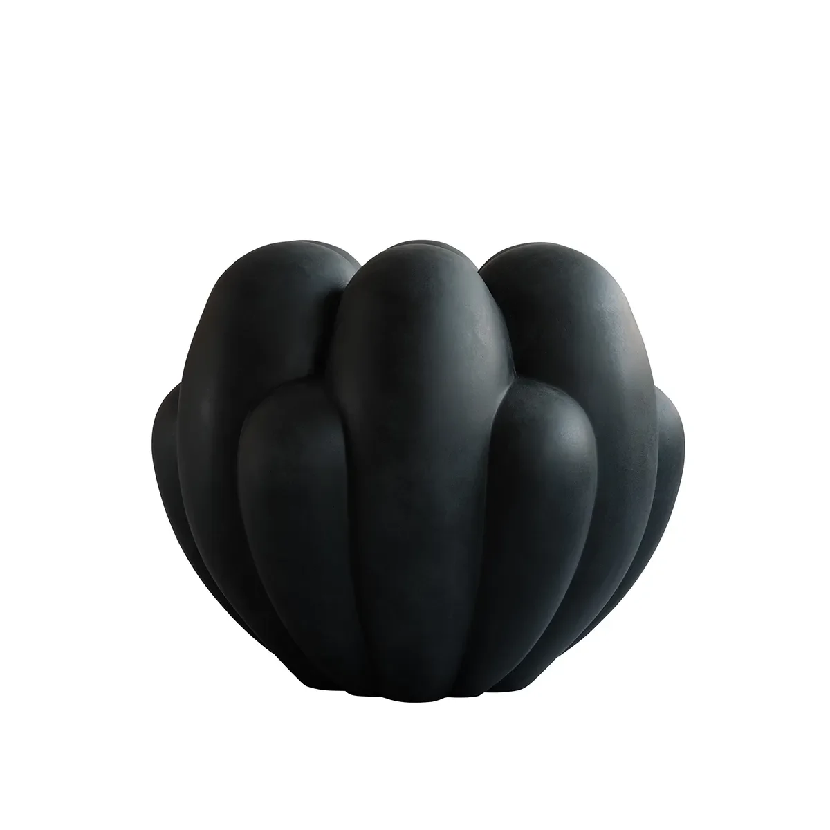 Handgjord vas Bloom Big Black H44 cm