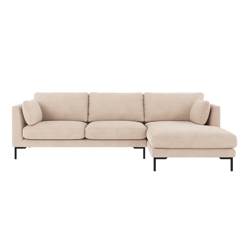 Corwin soffa 3,5-sits soffa med schäslong höger tyg Rita ljusbeige