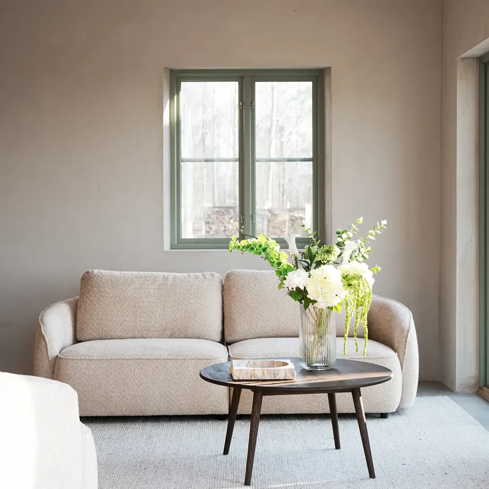 Norris soffa 3-sits tyg Anna ljusbeige