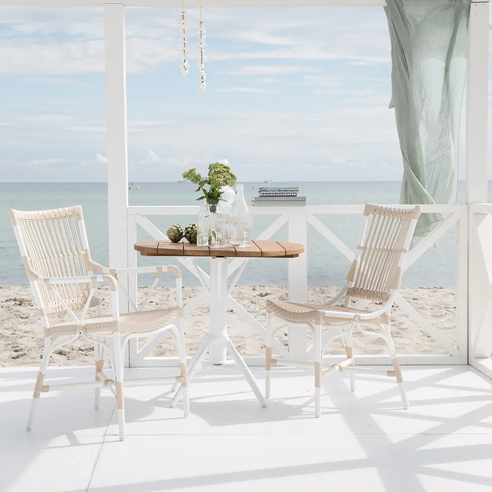 Piano karmstol konstrotting Vit / Beige