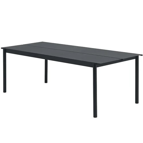 Linear Steel Matbord 220x90 cm Anthracite Black 