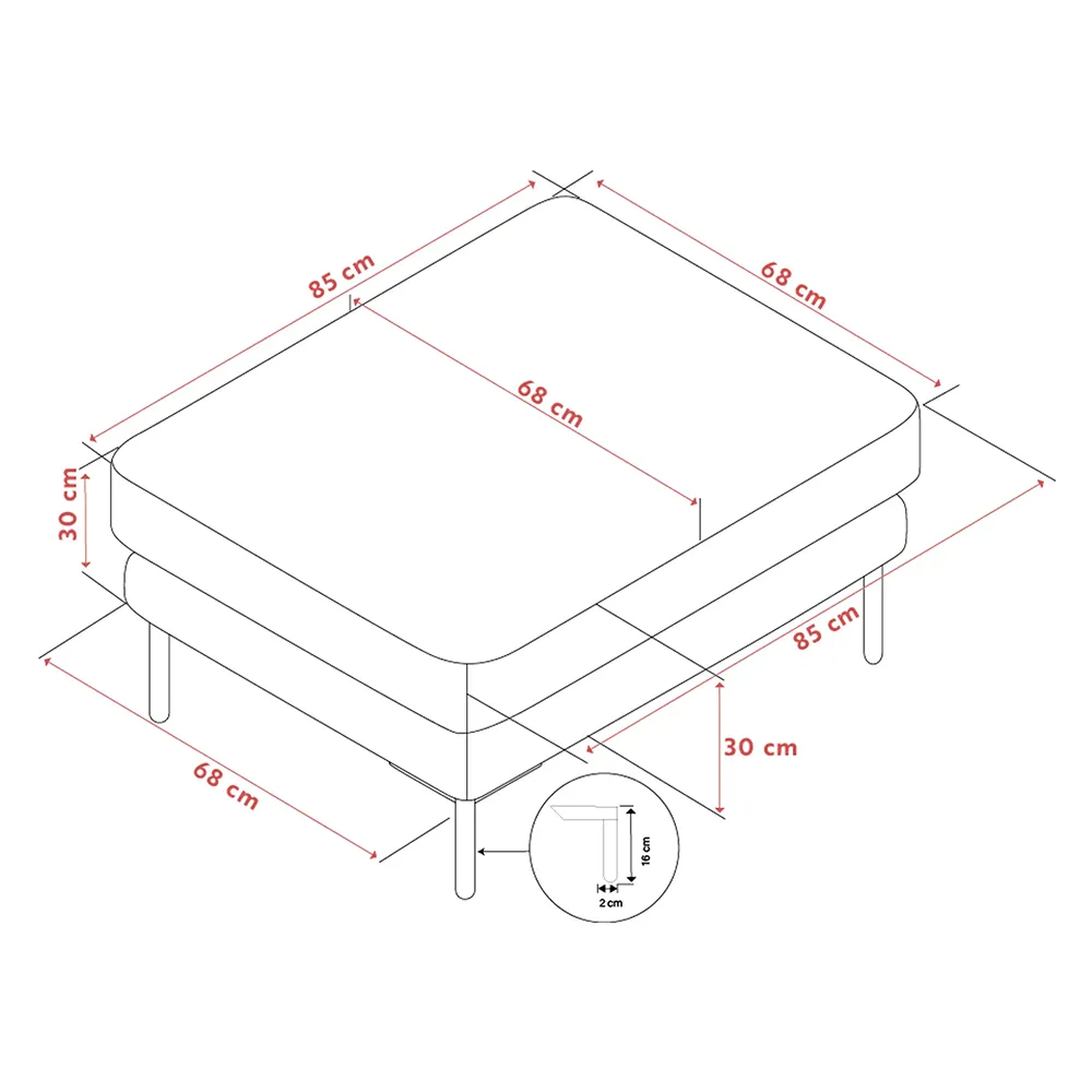 Corwin Fotpall tyg Rita ljusbeige