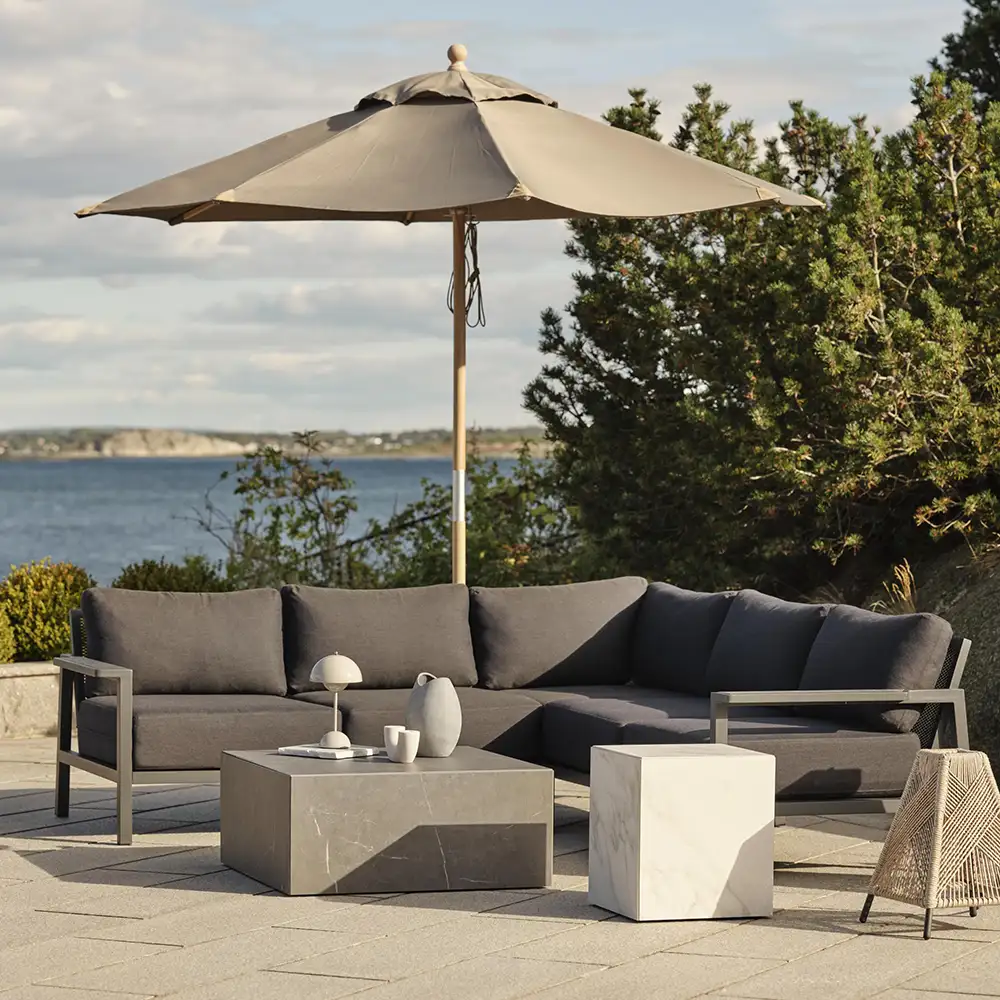 Zten soffbord 40x40 cm vit marmor look