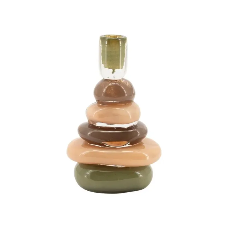 Toras 1 ljusstake 12,5x9,5x25 cm glas multicolour