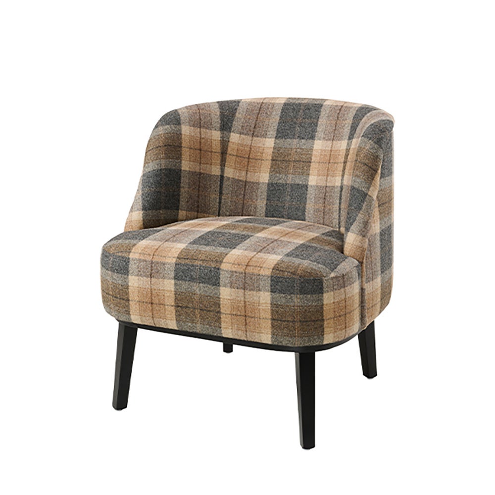 Fairfax tygfåtölj Alister plaid brown