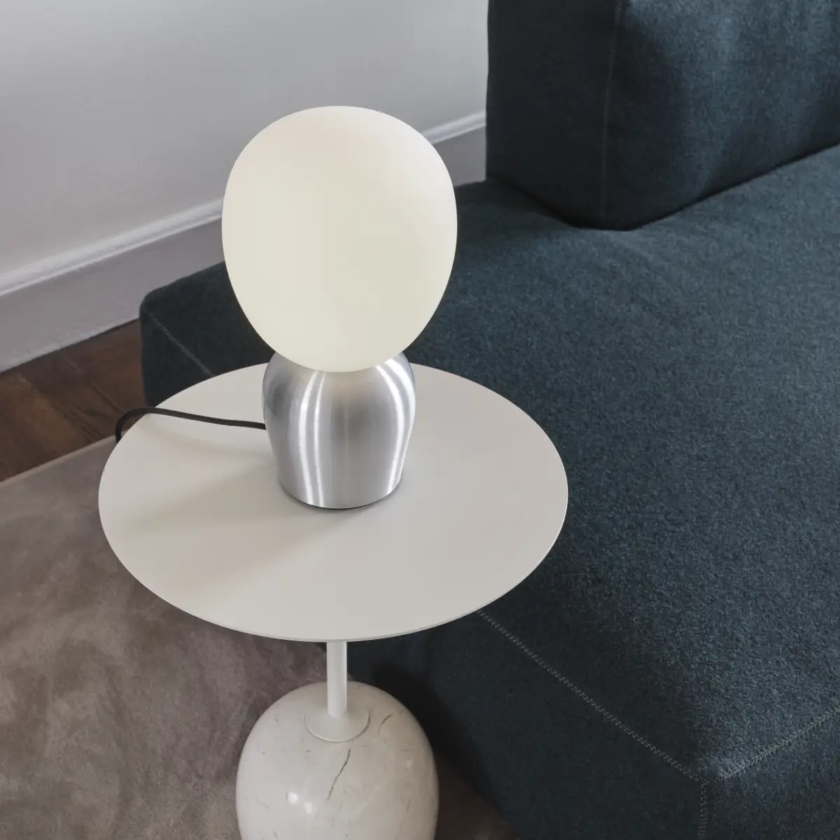 Bordslampa Ø18,4xH33,5 cm Metall/Glas Slipad aluminium