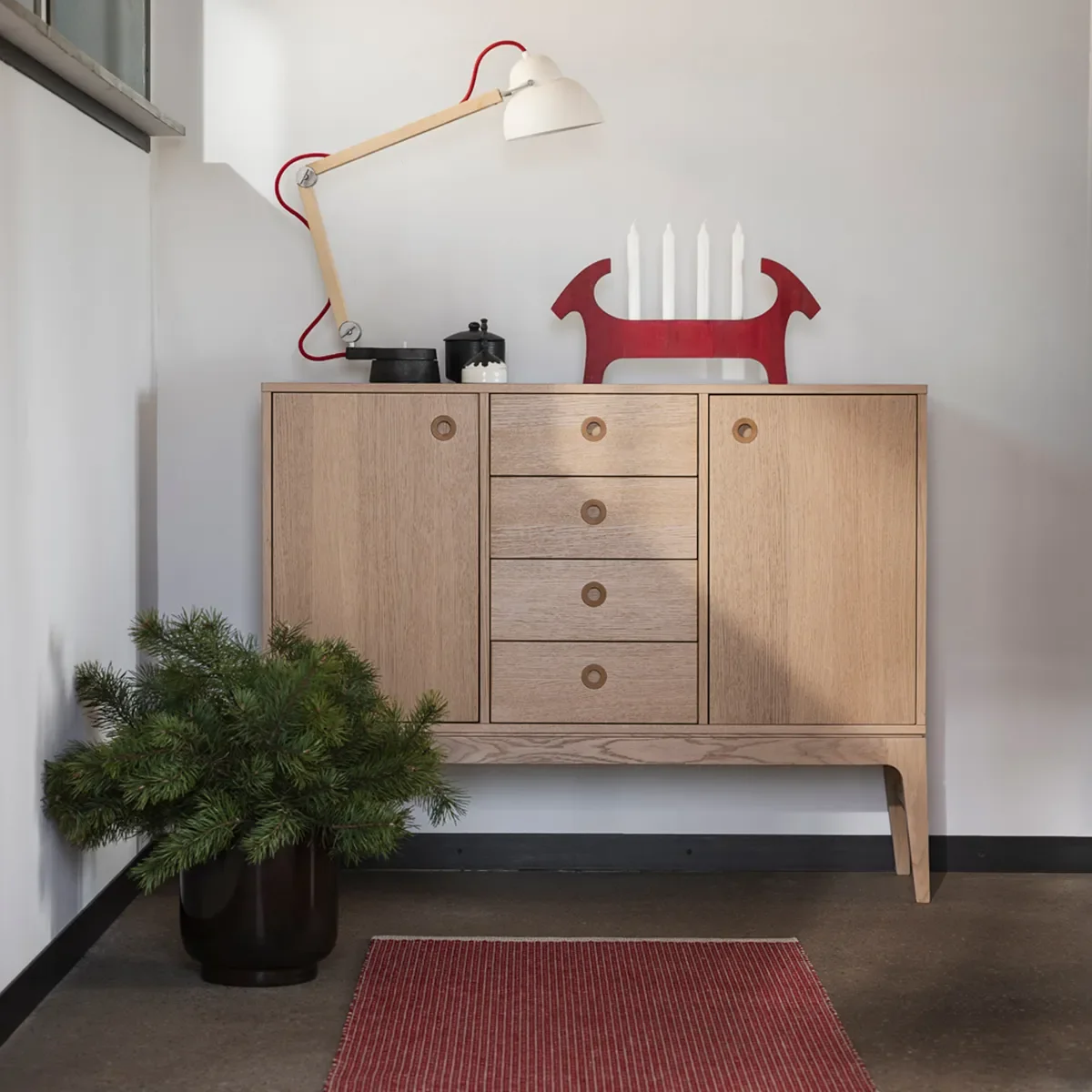 Tvättbar Plastmatta NILS Dark Red 70x180 cm