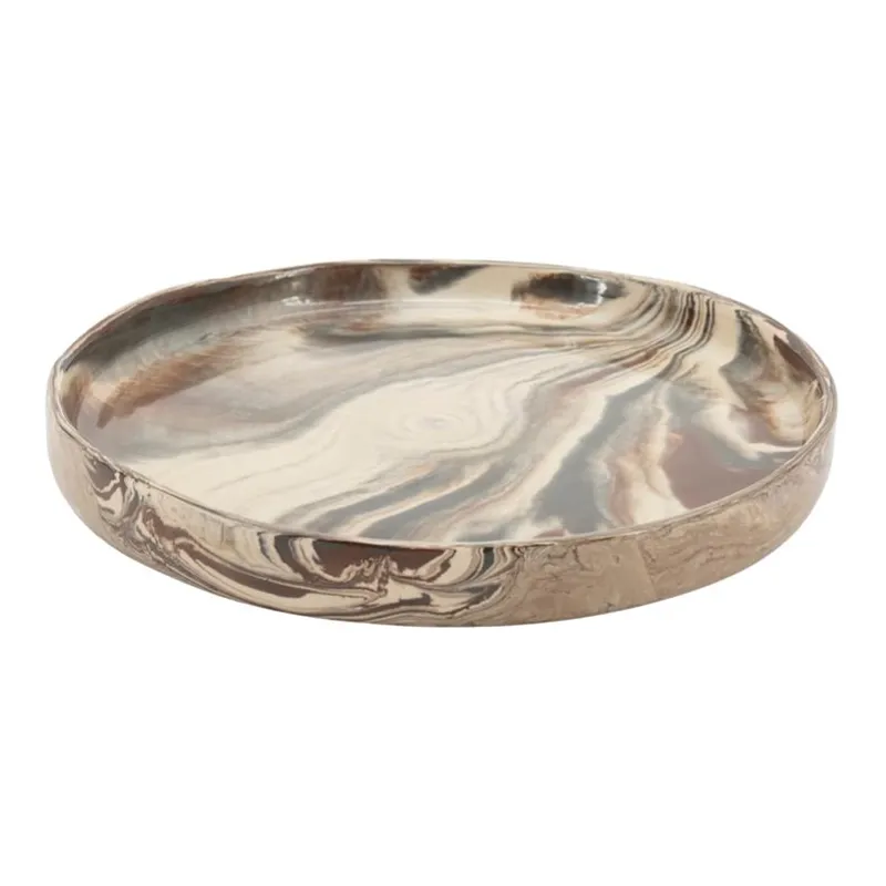 Plate Nagara small 28x28x3,5 cm Stengods Multicolour