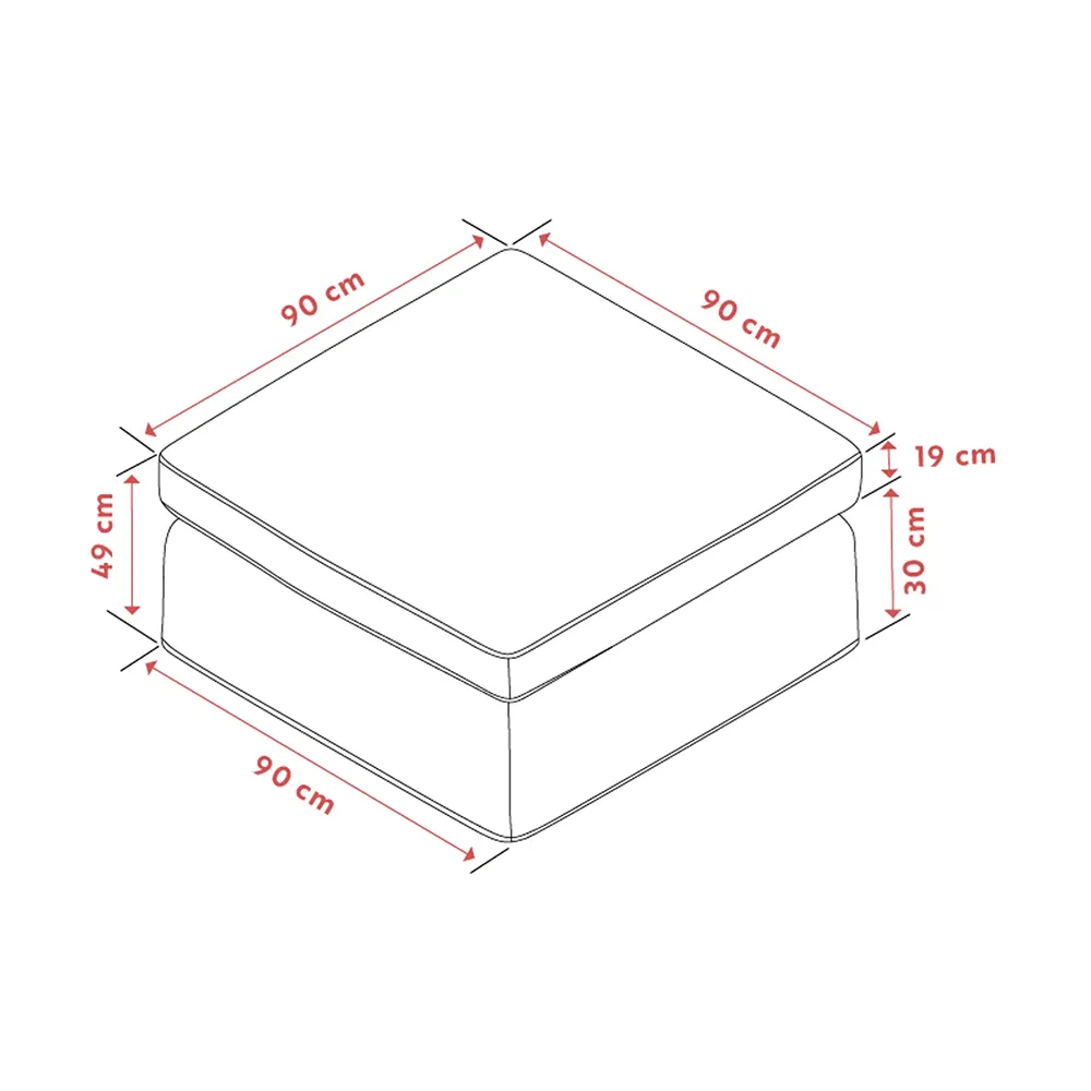 Peyton fotpall tyg Ursula beige