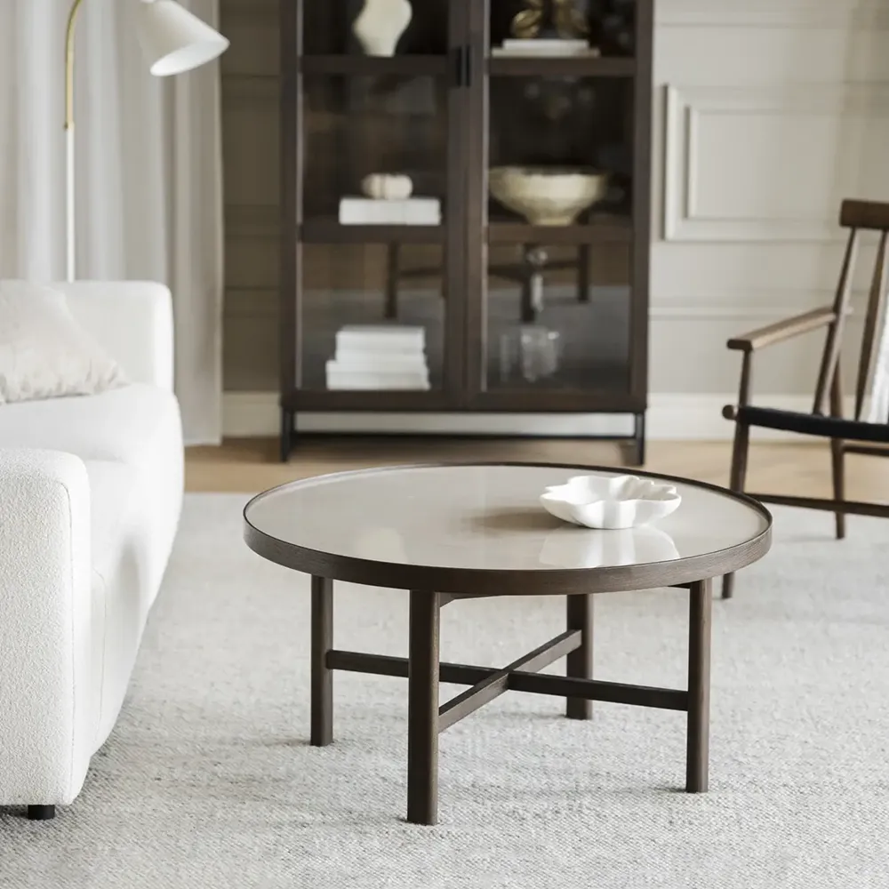 Marsden soffbord Ø90 cm keramik/ek