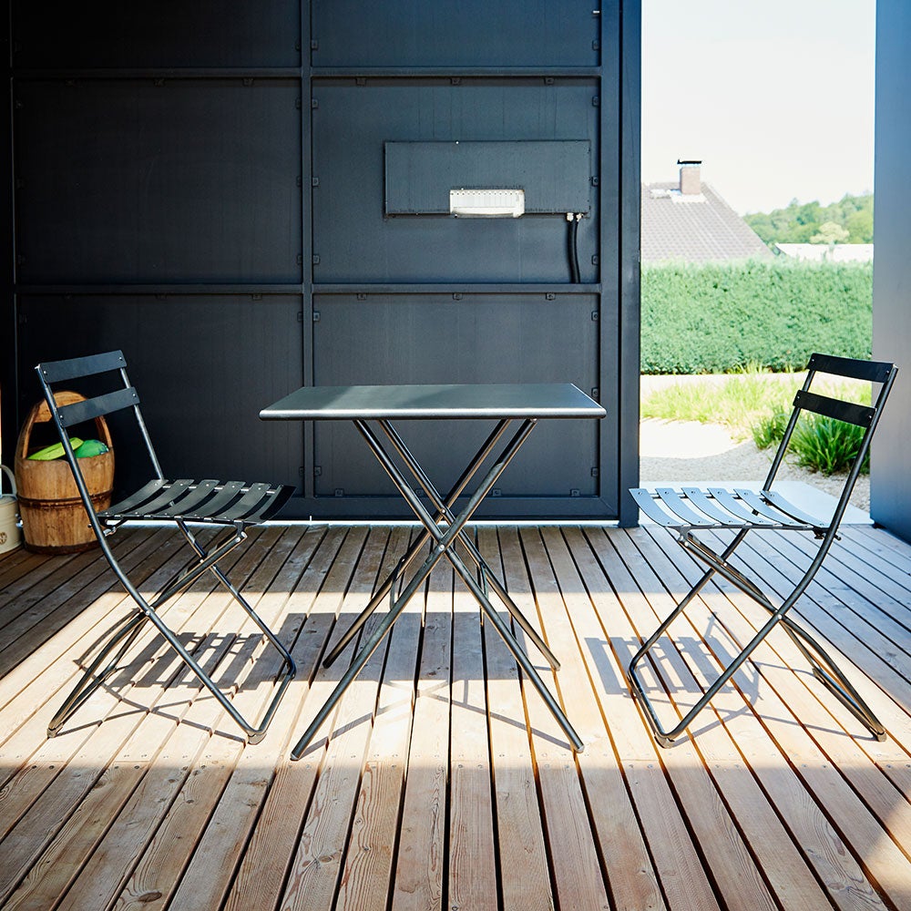 Spring stol antracite stål