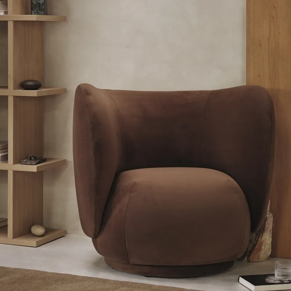 Rico Lounge Fåtölj Rich Velvet - Soft brown