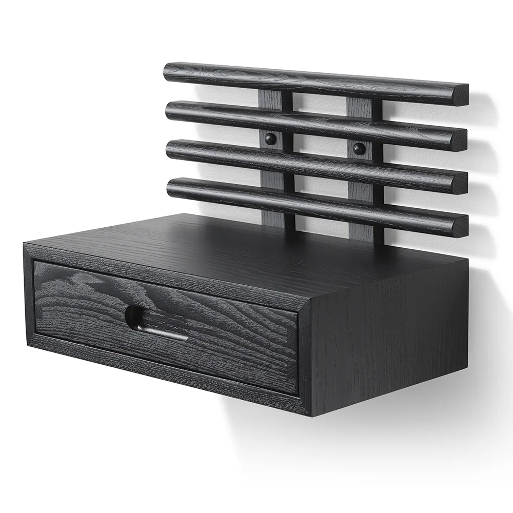 Zana Sängbord med låda Svartbetsad Ask