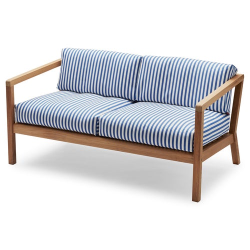 Virkelyst 2-Seater Sea Blue Stripe Teak
