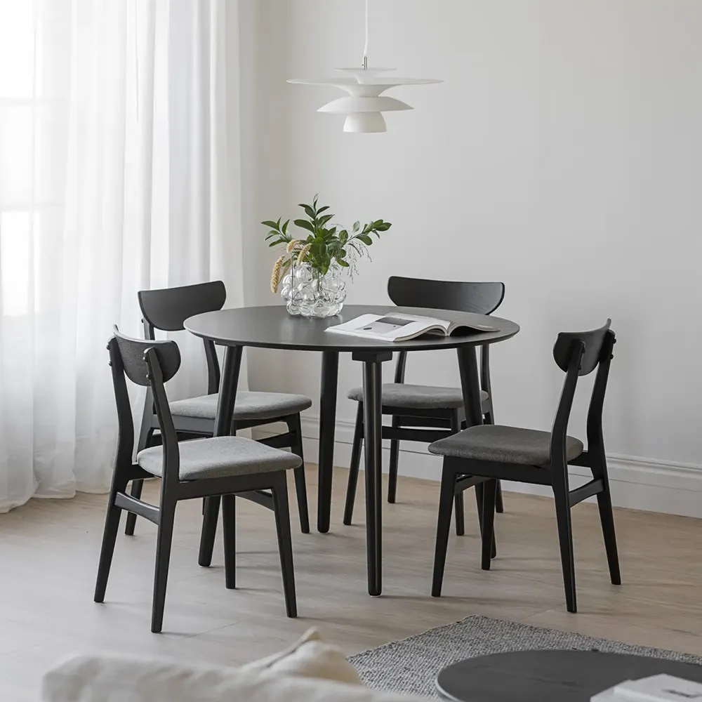 Rodham stol svart ek/mörkgrått