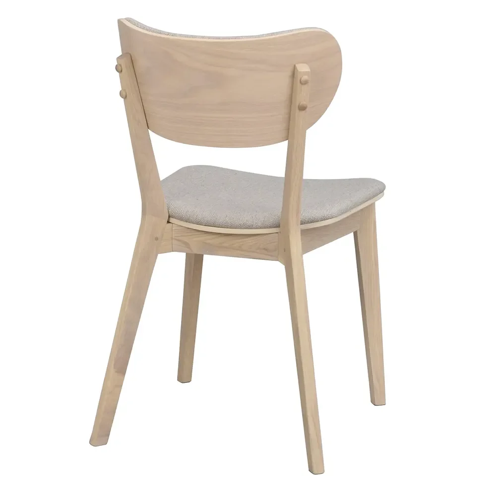 Kato matstol vitpigmenterad ek/grå-beige tyg