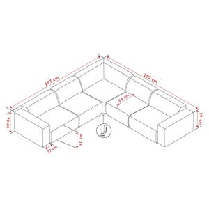 Willard hörnsoffa 3+3-sits tyg Brenda beige