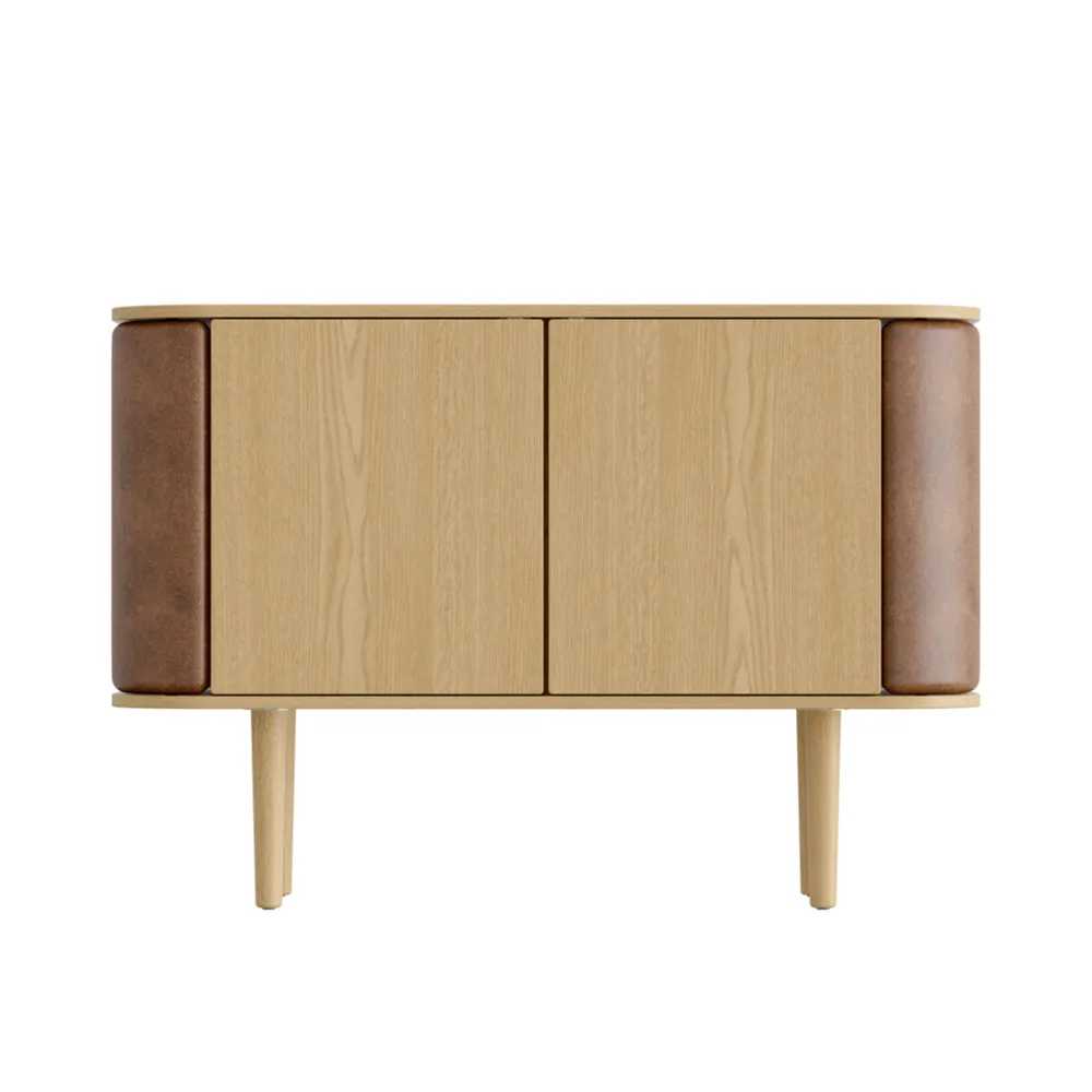 Treasures 2-dörrars skåp Ek/Brown Faux Leather