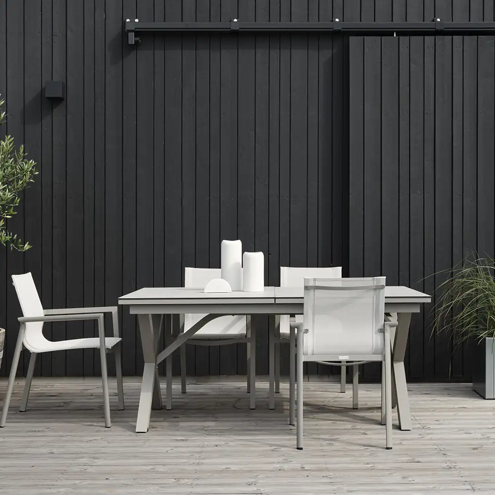 Hillmond matbord 100x166-226 khaki högtryckslaminat 