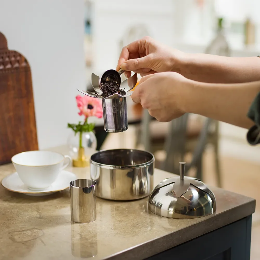 Blad Kaffe och Te Burk Steel Small