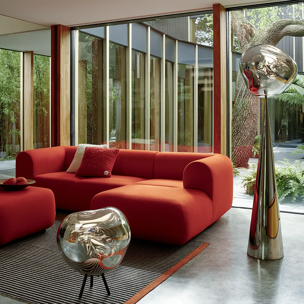 Melt Portabel Large golvlampa Silver LED