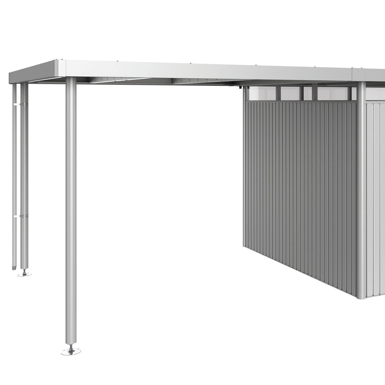 Highline sidotak Trädgårdsskjul storlek h4 metallic silver