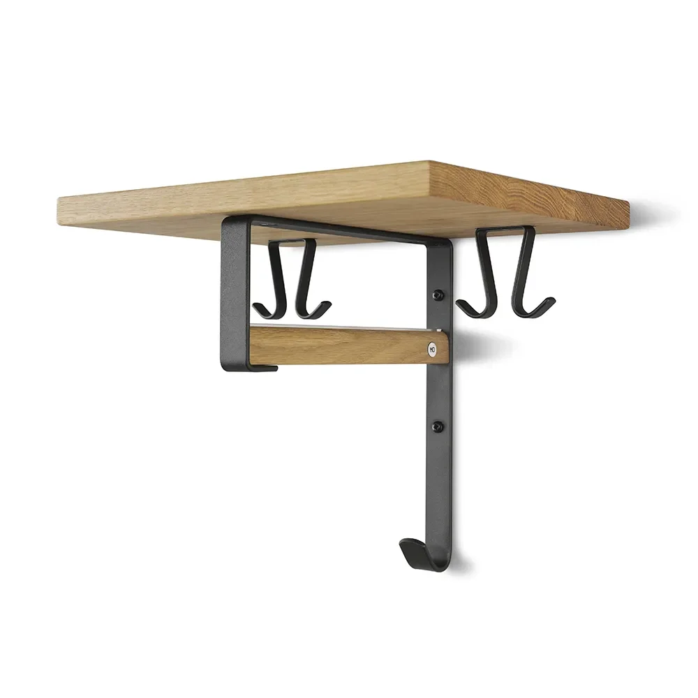 Cott Hatthylla Lackad Ek/Mattsvart stål