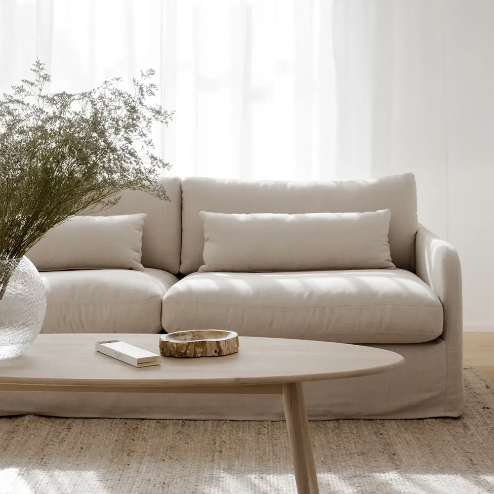 Peyton soffa 3-sits tyg Ursula beige