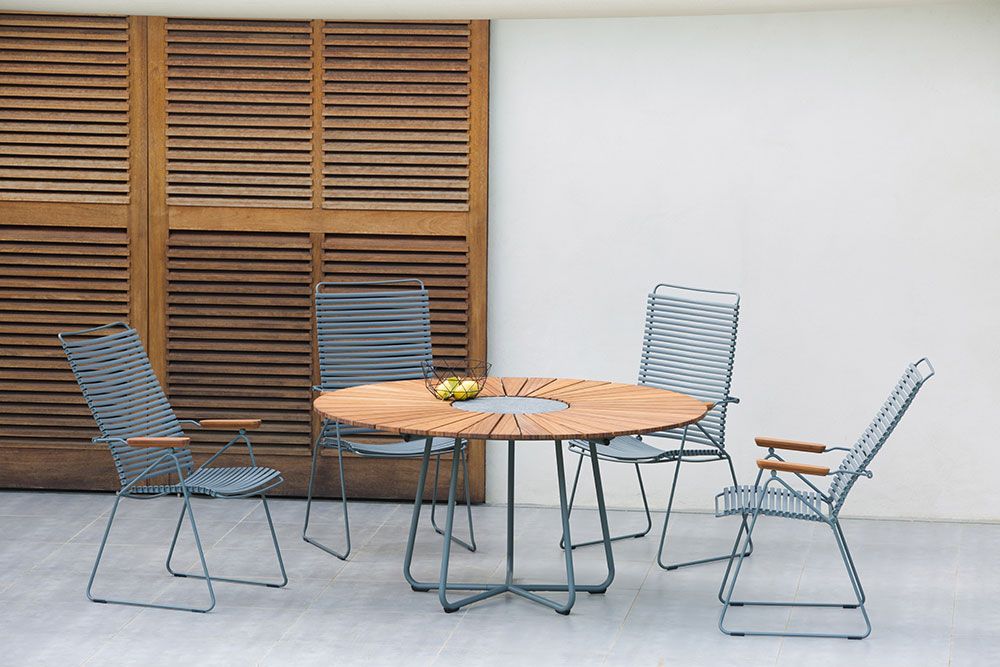 Circle matbord 150 cm aluminium / bamboo 