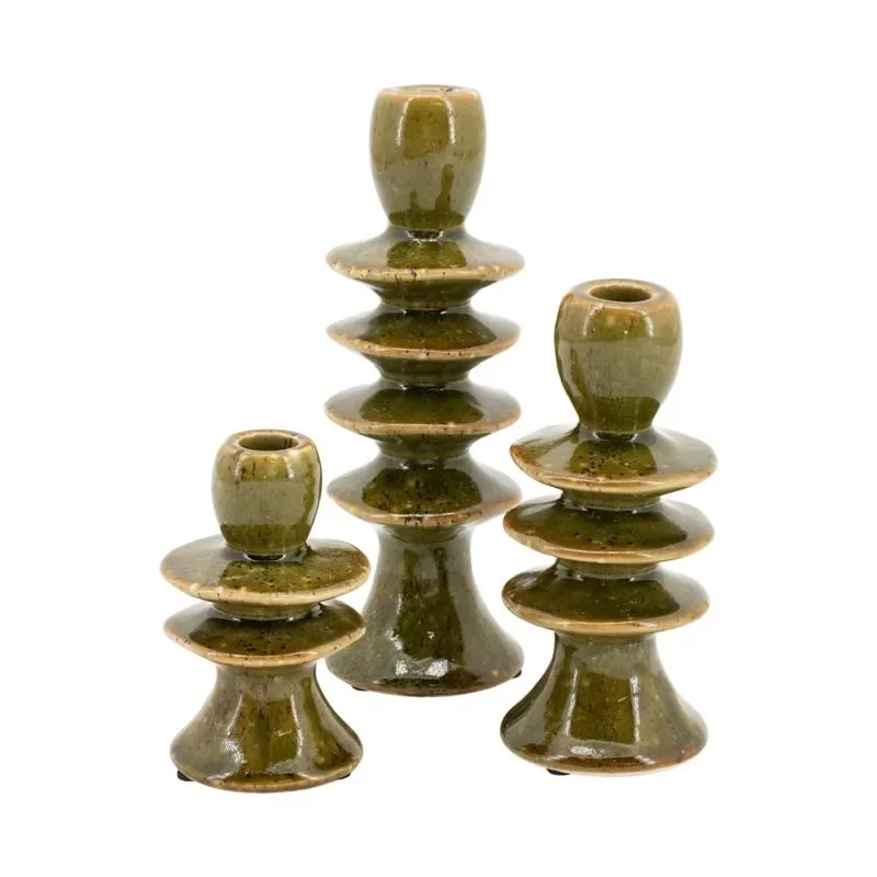 Cimba (set of 3) 7,5x11,8 cm Lergods Grön