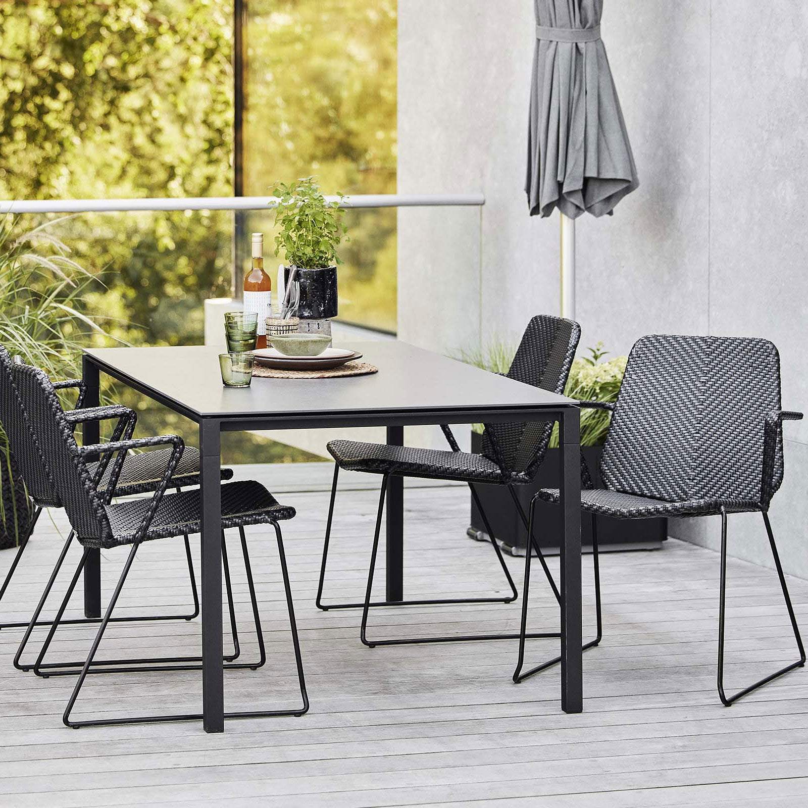 Vision karmstol Svart konstrotting