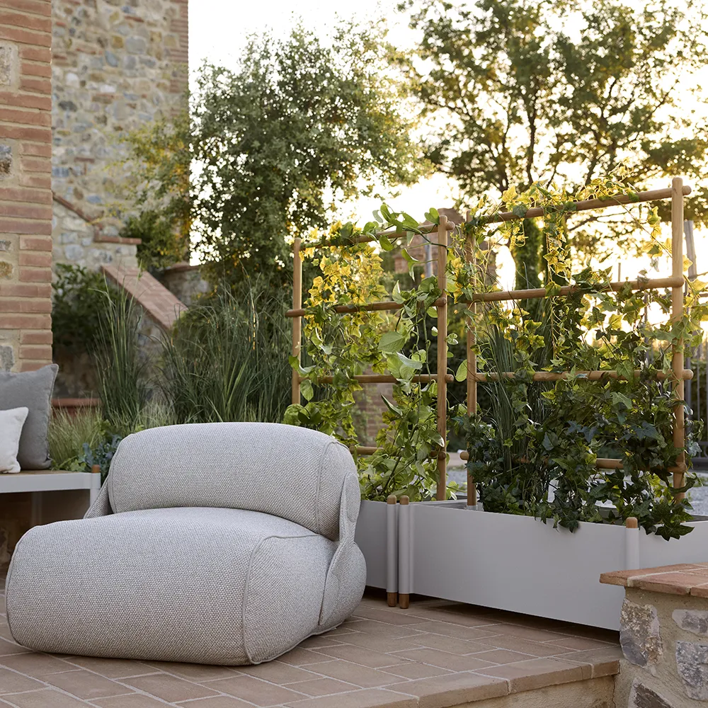 Sticks planter 103x58 cm med ställning Teak/sand