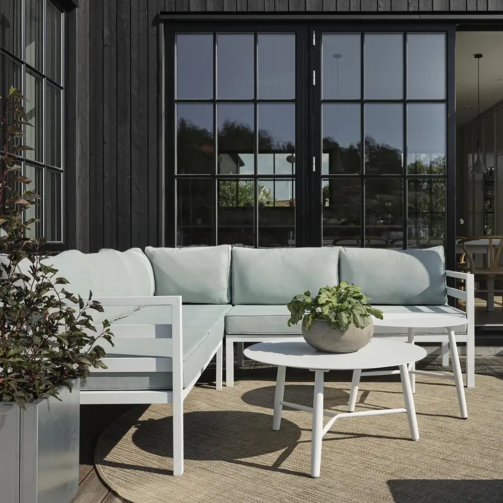 Weldon fotpall vit/tea 