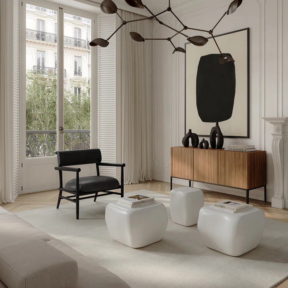 Nama Loungefåtölj- Aniline leather black