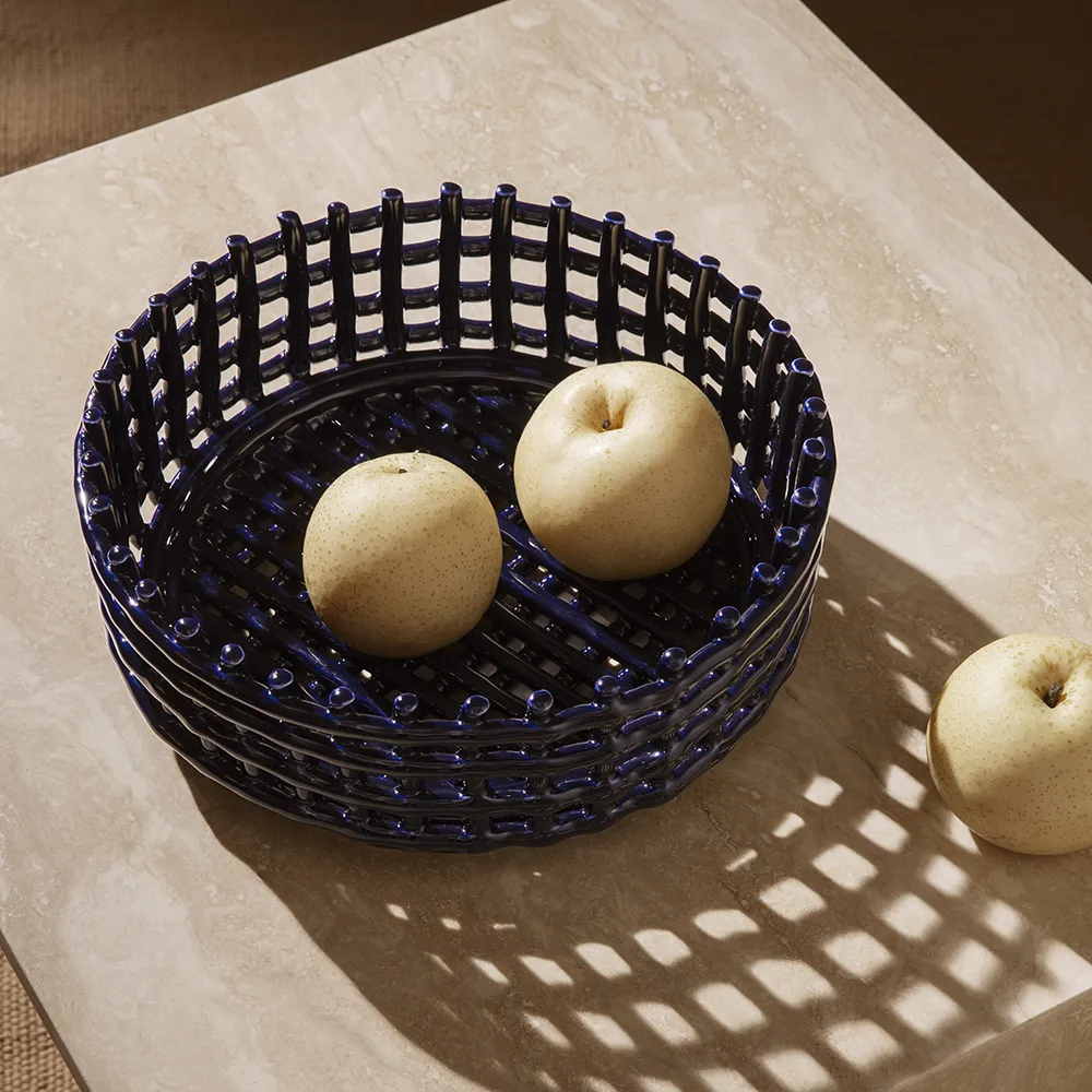 Ceramic Flätad skål Blue