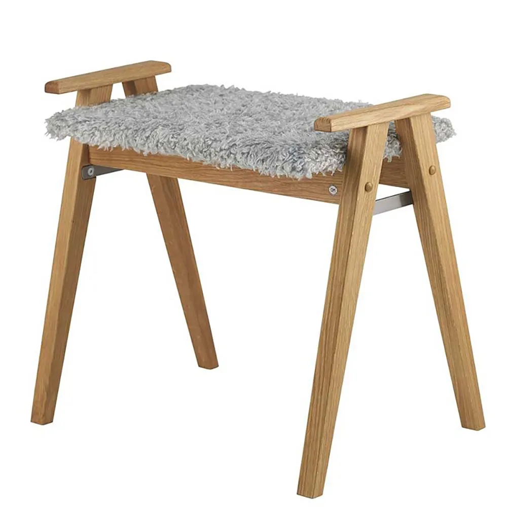 Alme Pall Oljad Ek/Fårskinnslook ljusgrå