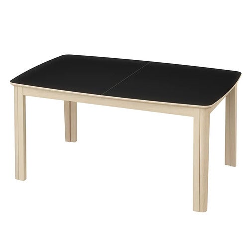 SM107 Matbord 101x160-316-368 cm Vitoljad ek - Svart nanolaminat