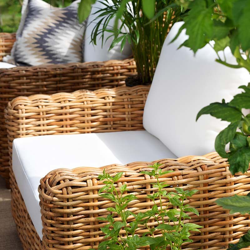 Rossvik rottingfåtölj natur/vit 