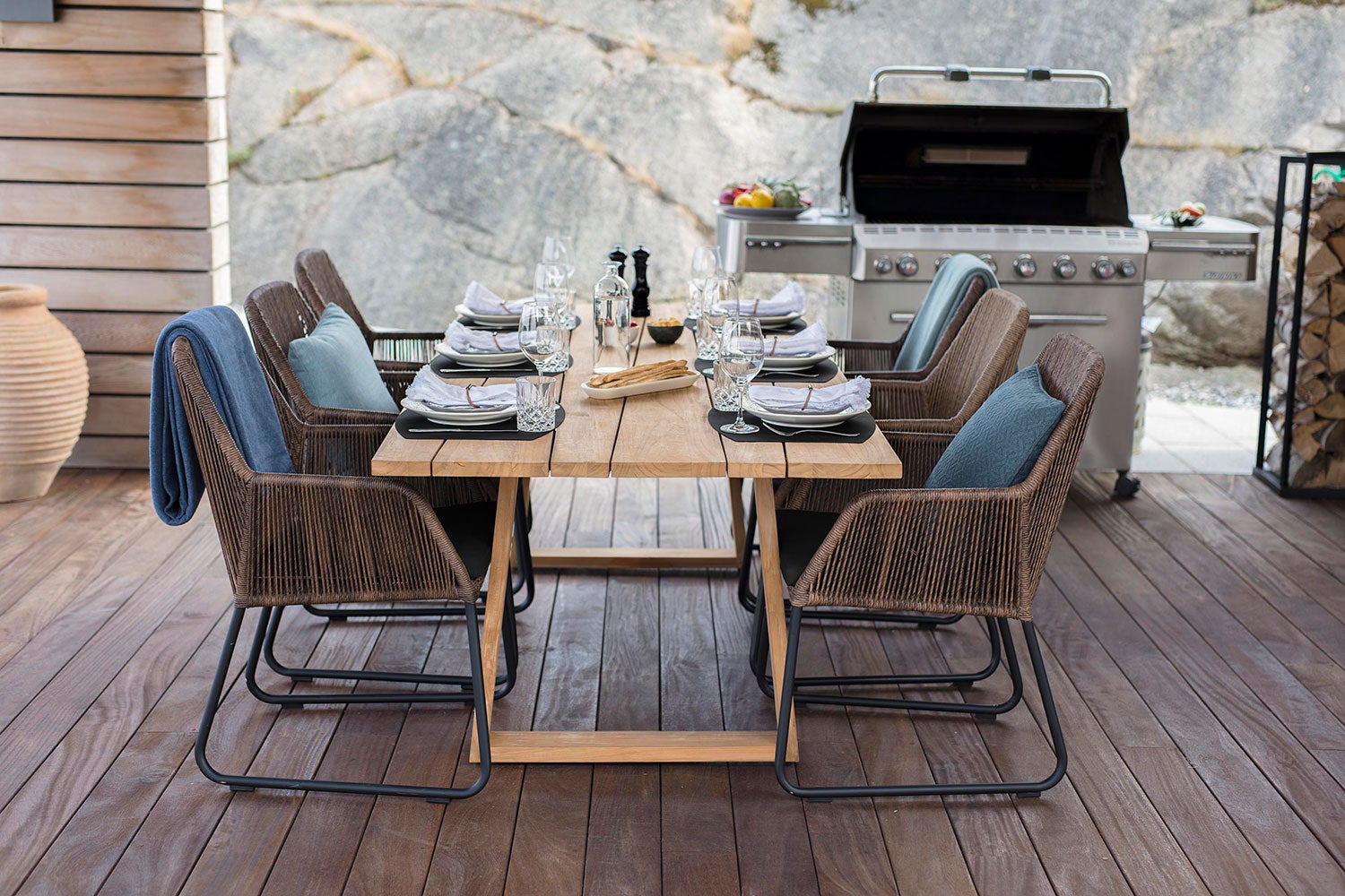 Laurion matbord 100x230 cm natur teak 