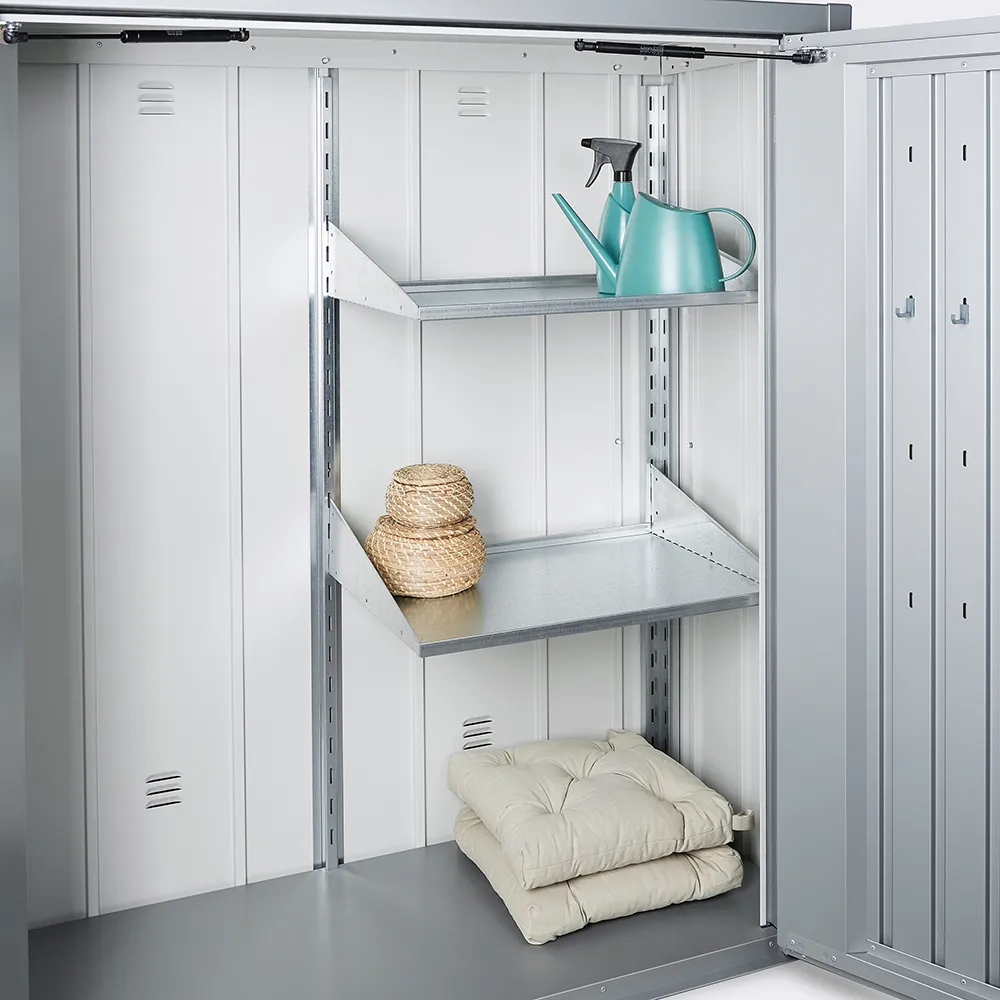 Romeo terasskåp M HIGH metallic quartz grey