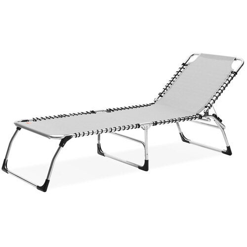 Casanova solsäng whitegrey aluminium/textilene