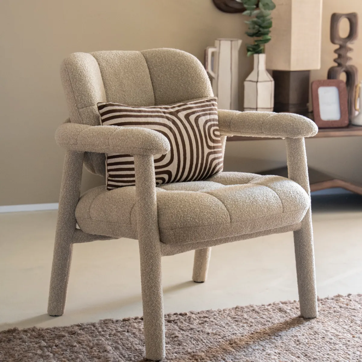 Knox Loungestol 71,5x73x81 cm Metall & Tyg taupe