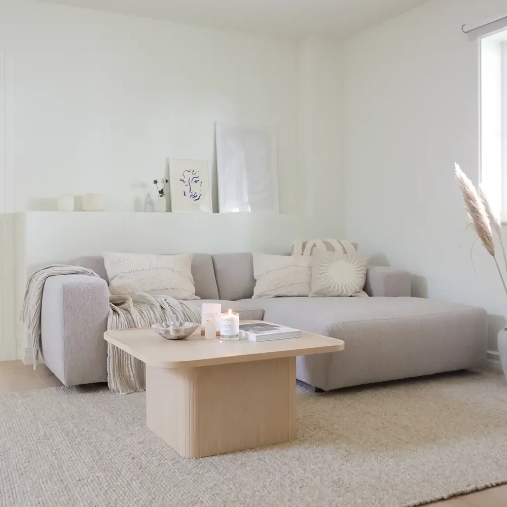 Willard soffa 3-sits soffa med schäslong höger tyg Alice ljusbeige