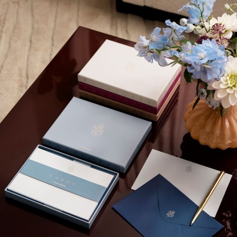 Tackkort med kuvert Blått